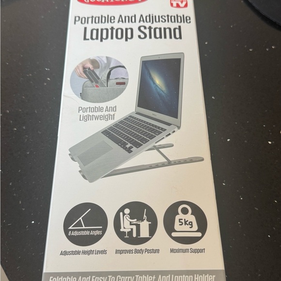 Portable Adjustable Laptop Stand - Silver New (Never open) - Picture 3 of 5